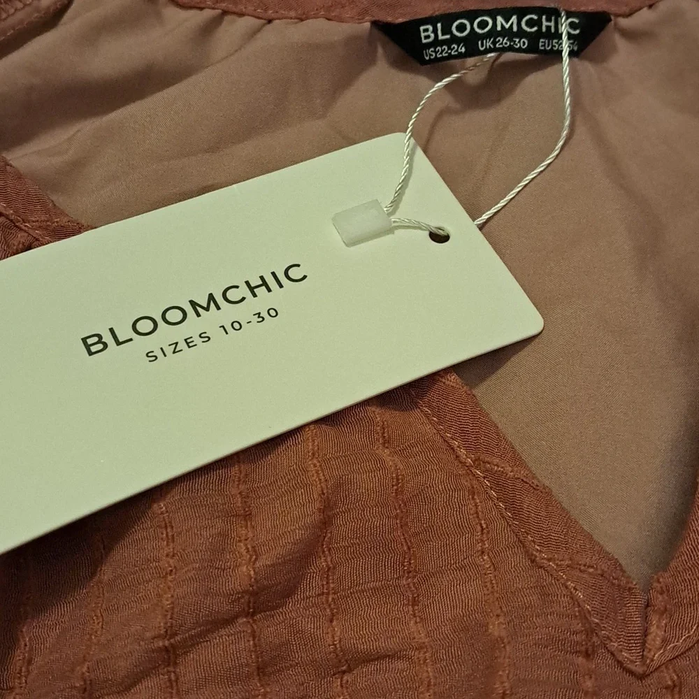 Bloomchic Short-Sleeve Textured Maxi Dress 3X - Picture 2 of 2